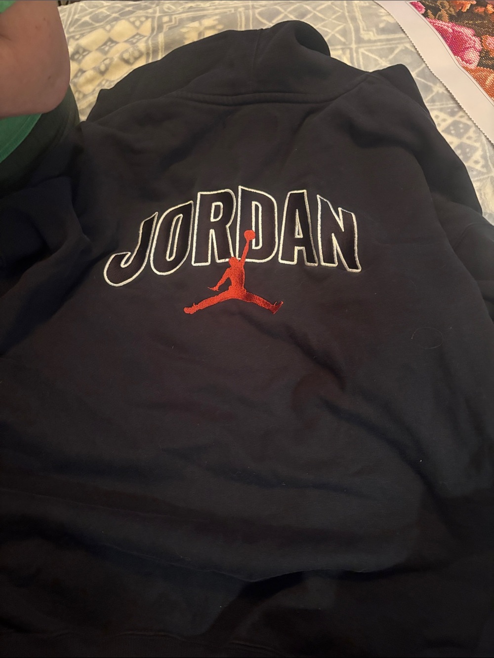 Jordan Crewneck Sweatshirt in Black with Red Jumpman
